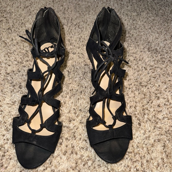 Fergalicious Black Strappy Heels - Picture 3 of 9